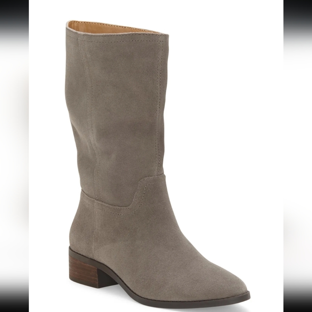 Lucky Brand Lefara Suede Boots Light Gray Size 7.5/ 38